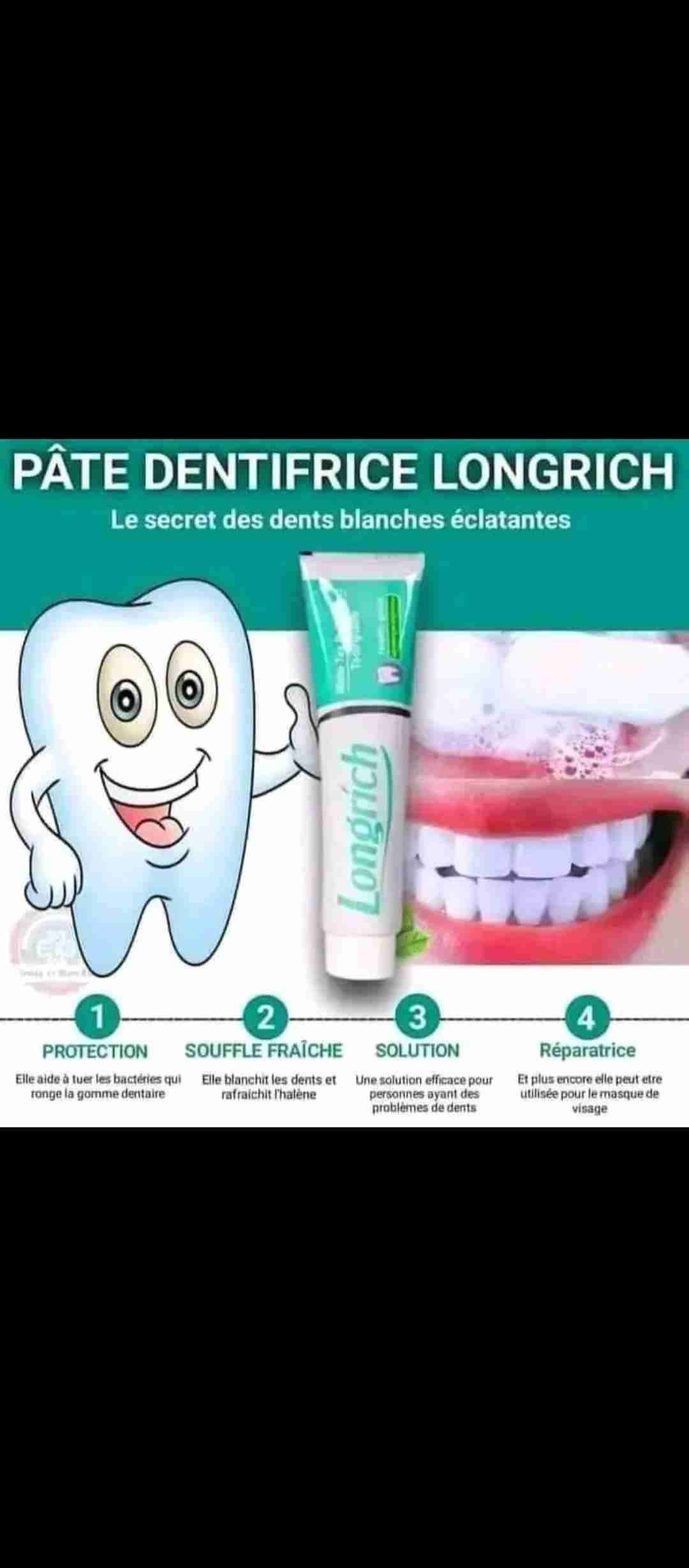 Dentifrice Longrich 200g Sans Fluor – Menthe Fraîche, Pour Dents Sensibles